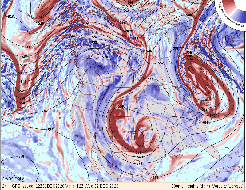 Forecast upper-level forecast map for tomorrow